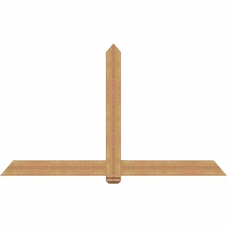 Ekena Millwork Eugene Smooth Timber Gable Bracket, Western Red Cedar, 84"W x 49"H x 3 1/2"D x 5 1/2"F, 14/12 Pitch GBW084X49X0406EUG00SWR